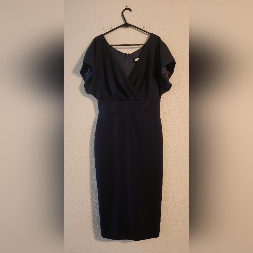 Alexia Admor Women’s Navy Naomi Draped Sheath dress size medium